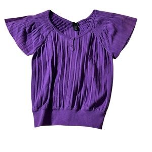 Attention Pleated Violet Top